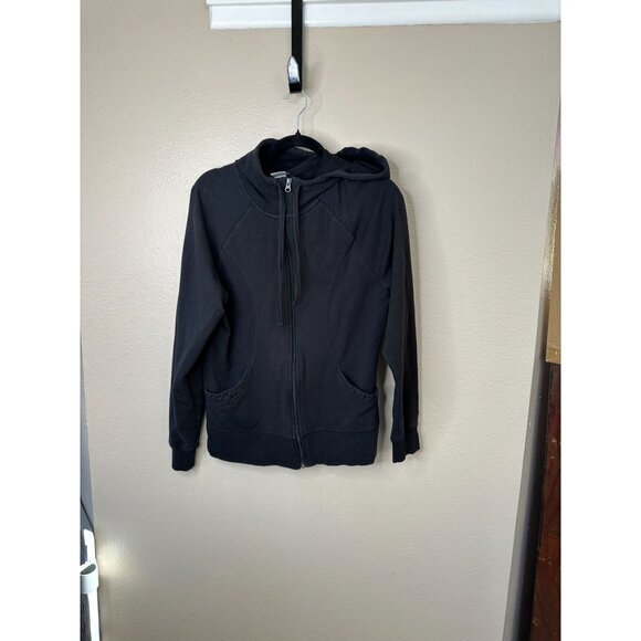 Champion Womens Black Jacket Large‎ zip up hooded pockets cotton lightweight - Picture 1 of 6